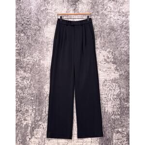 New Cuts Clothing Essential Pants 2 Womens Black Relaxed Pleated Trouser